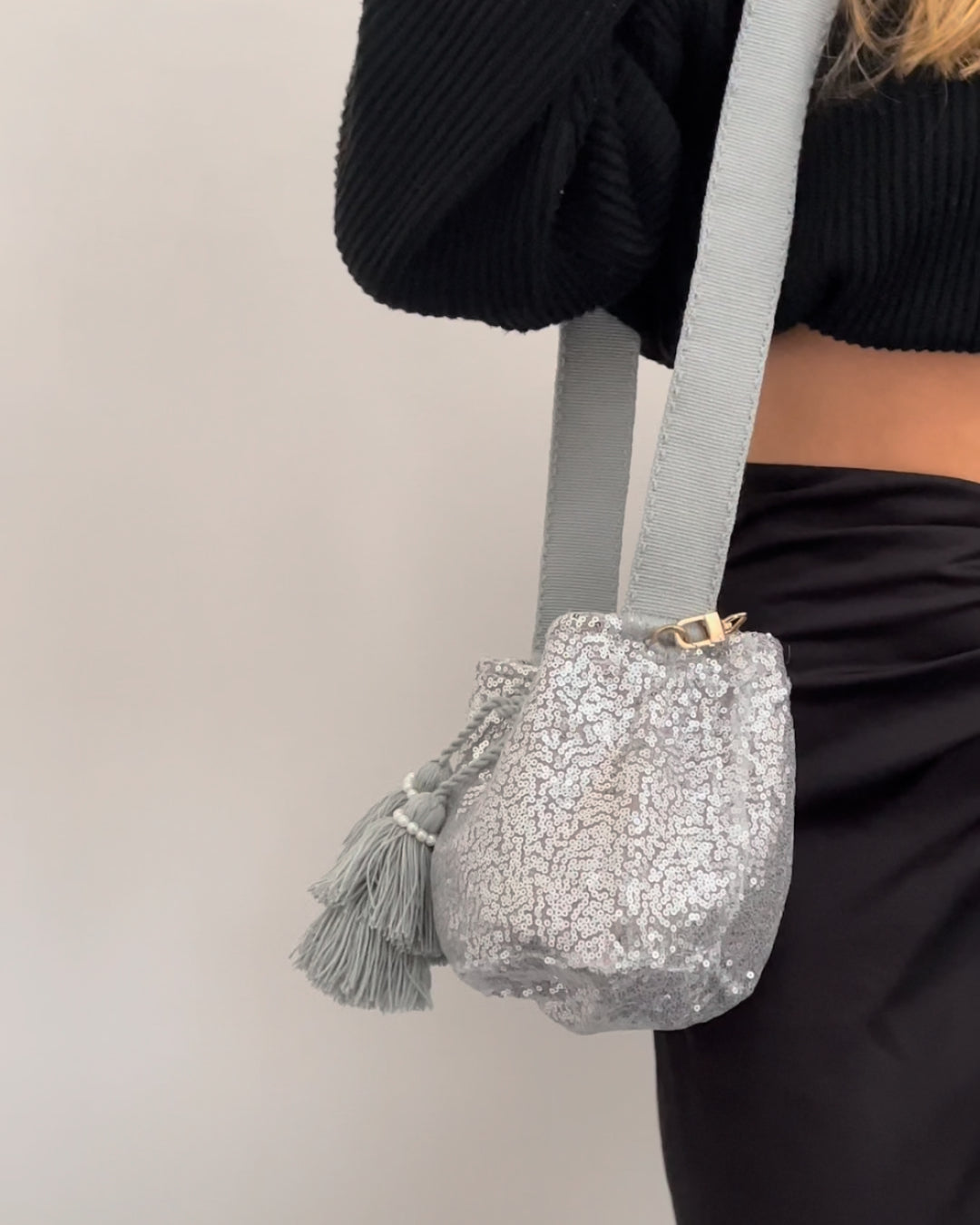 Mochila glam silver doble uso