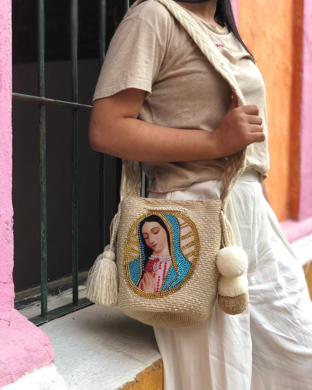 Mochila de la virgen de guadalupe manto azul