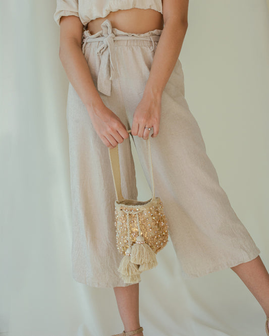 Mochila gasa corta aurora beige