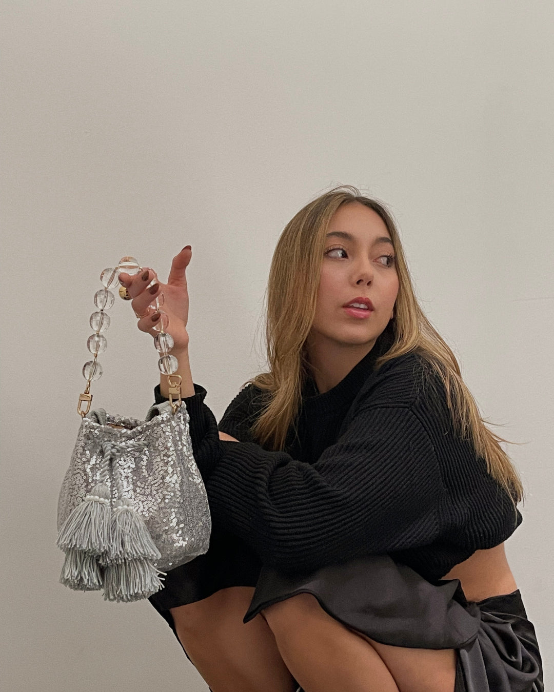 Mochila glam silver doble uso