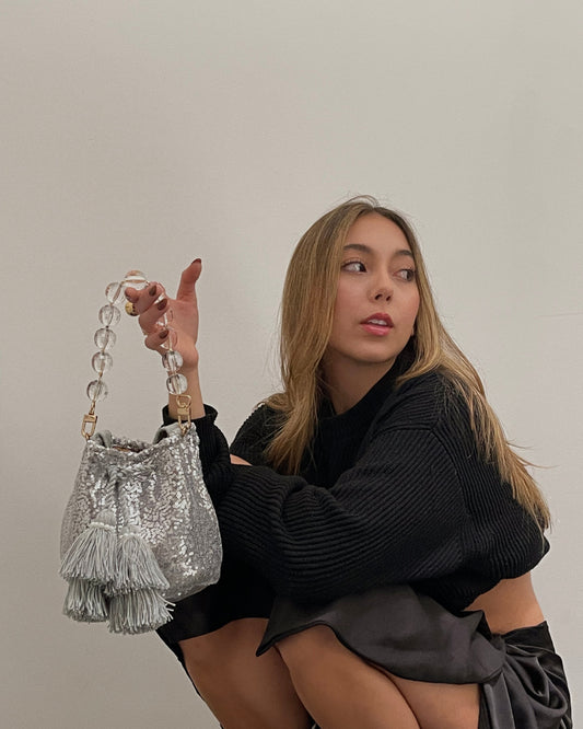 Mochila glam silver doble uso