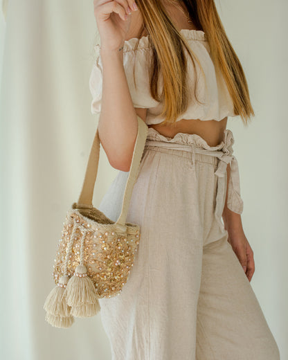 Mochila gasa corta aurora beige