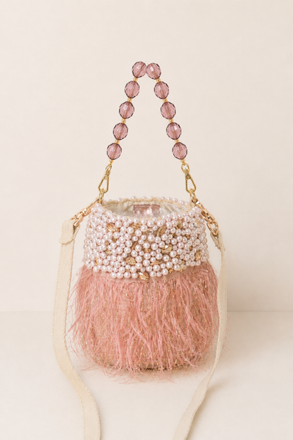 Mochila recamada doble Alma Rosé