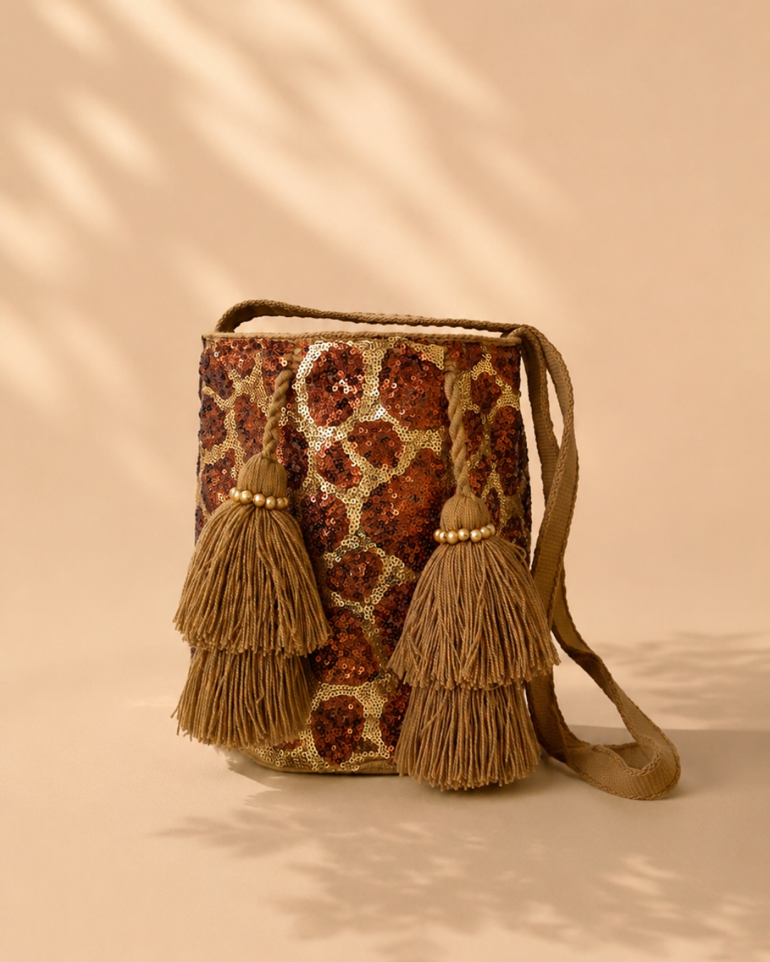 Mochila recamada Brown Gold