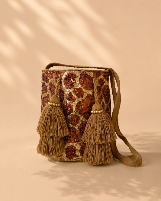 Mochila recamada Brown Gold