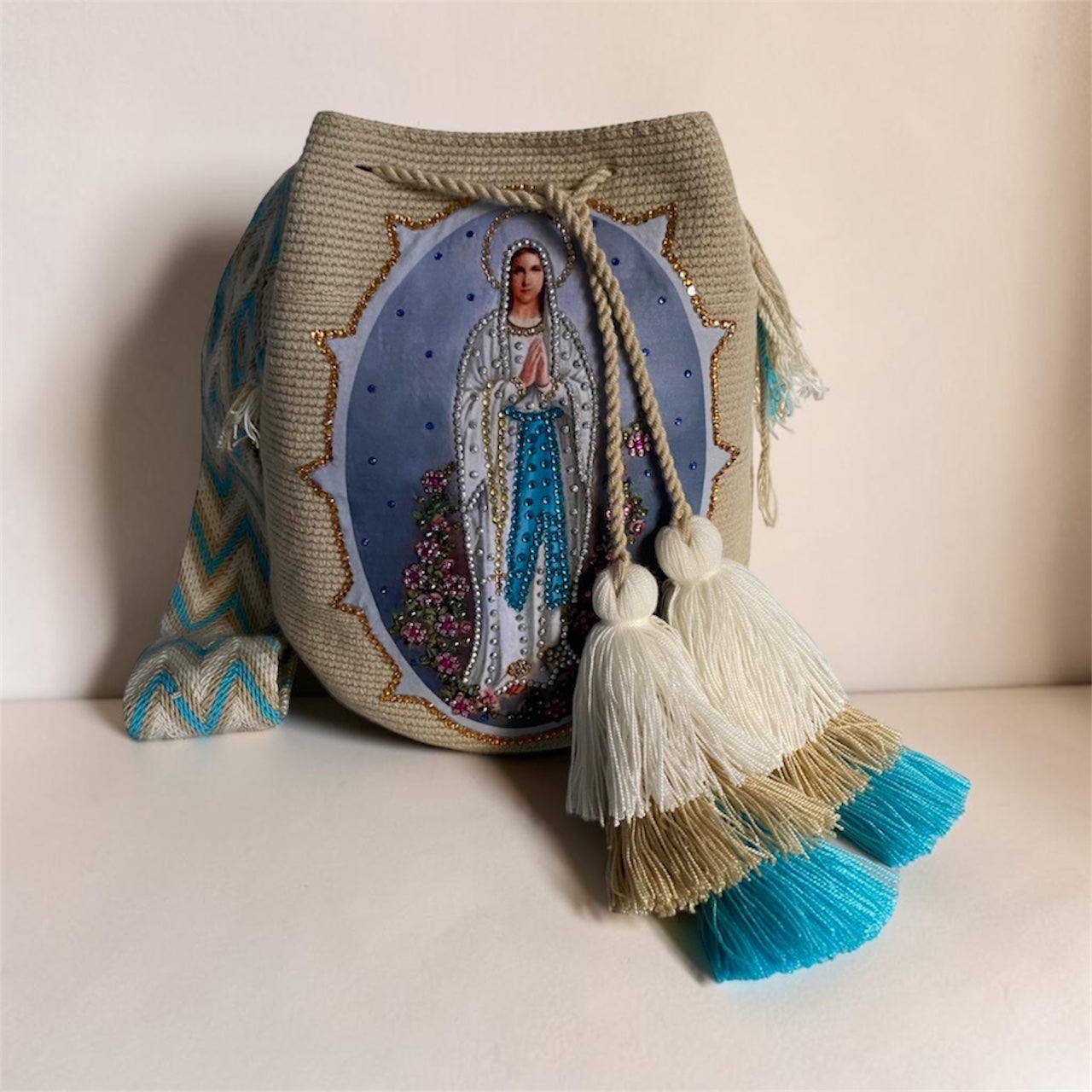 Mochila de la virgen de Lourdes